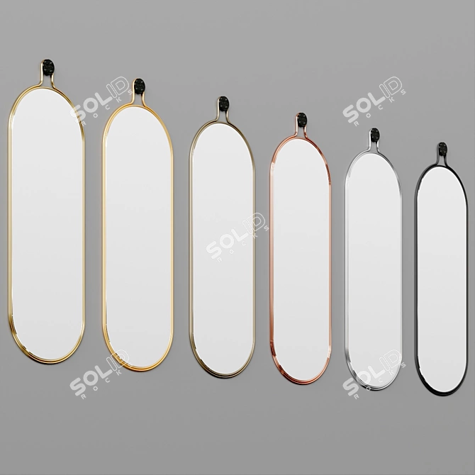 Art Deco Brass Mirror-Marble 3D model image 4
