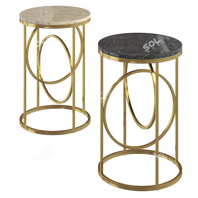 Title: Modern White Marble Side Table 3D model image 1