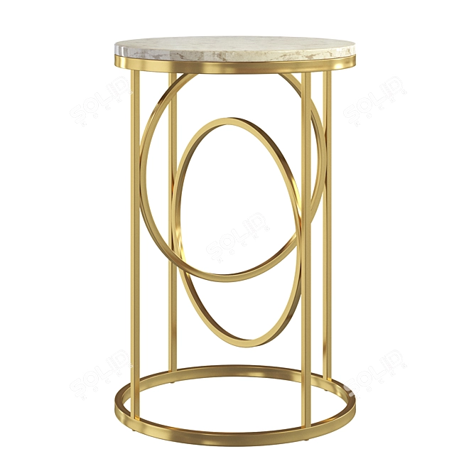 Title: Modern White Marble Side Table 3D model image 2