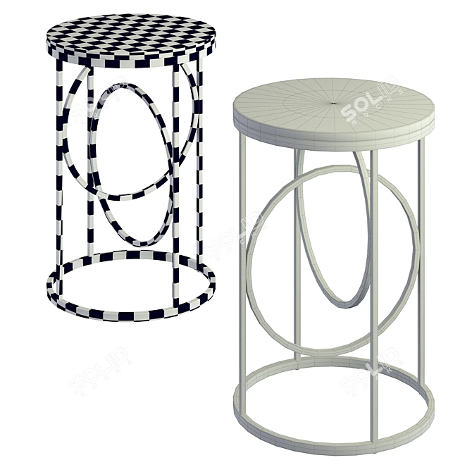 Title: Modern White Marble Side Table 3D model image 4