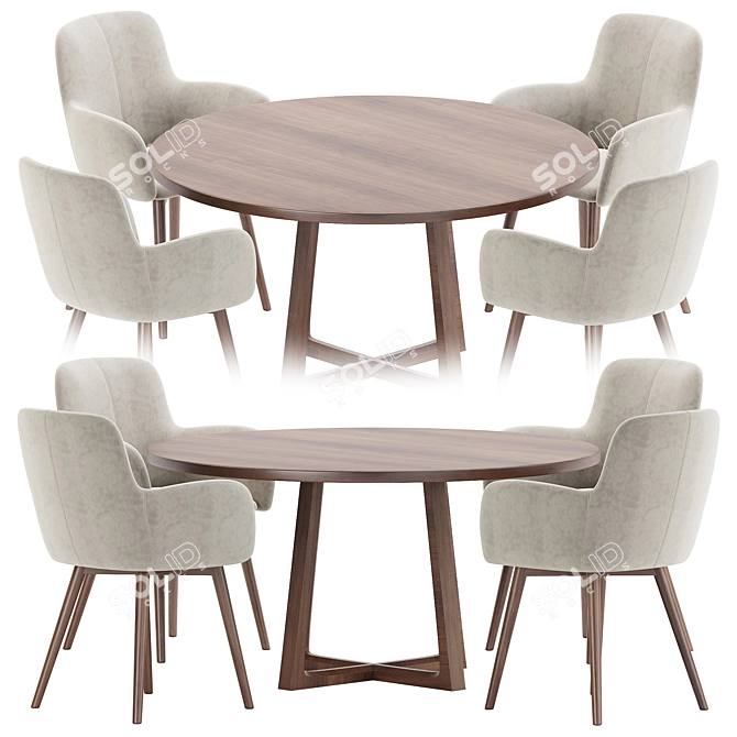 Modern Dining Set Furniture Collection 3D model image 1