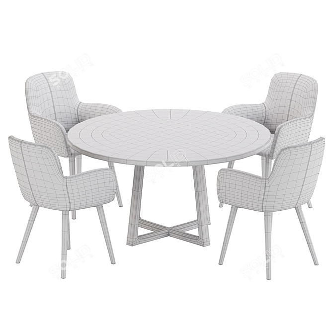 Modern Dining Set Furniture Collection 3D model image 4