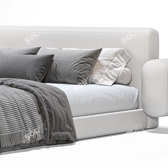 Luxury Asym Bed Model Shinebysho 3D model image 3