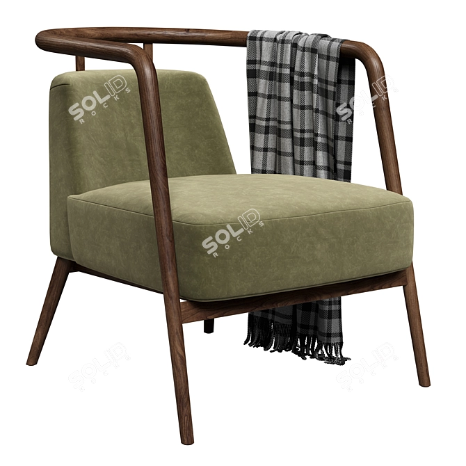 Modern NYC-inspired ESSEX Lounge Chair 3D model image 1
