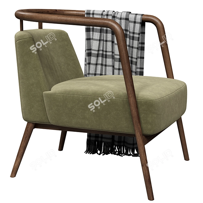 Modern NYC-inspired ESSEX Lounge Chair 3D model image 3