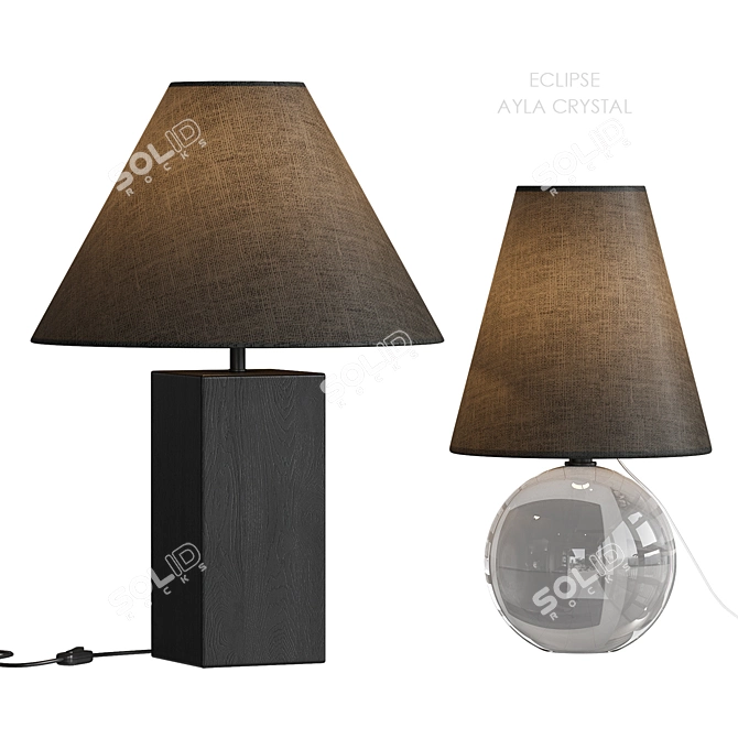 Crystal Eclipse Table Lamp - Modern Elegance 3D model image 1