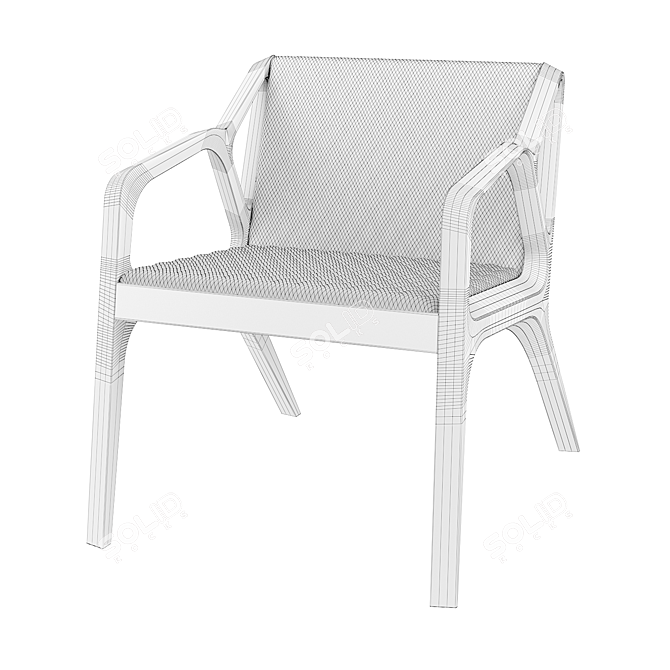 Elegant Crystal K Chair 3D model image 4