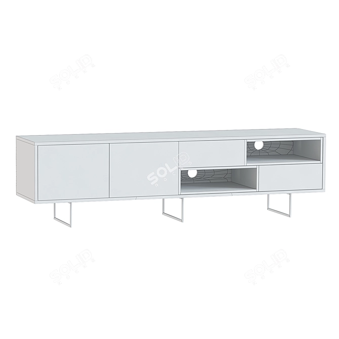 Sleek Modern Media Console Stand 3D model image 2
