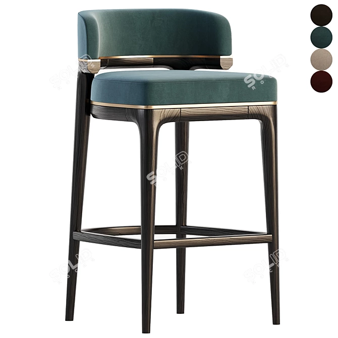 Elegant Grange Bar Stool 3D model image 1