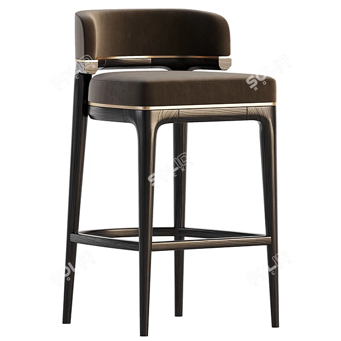 Elegant Grange Bar Stool 3D model image 2