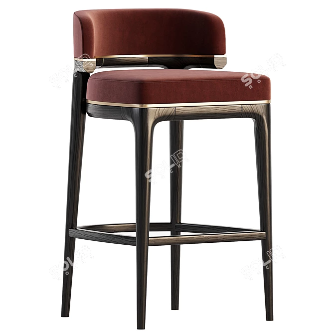 Elegant Grange Bar Stool 3D model image 3