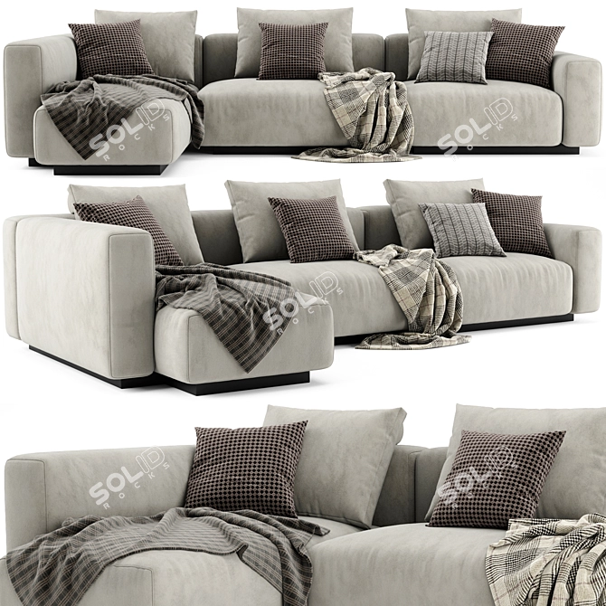 Flexform Lario Chaise Longue 2: Contemporary Sofa 3D model image 1