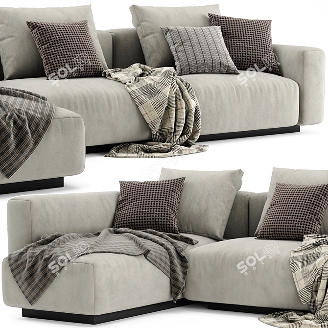 Flexform Lario Chaise Longue 2: Contemporary Sofa 3D model image 2