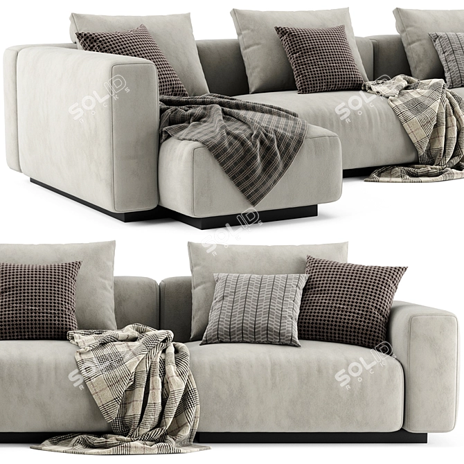 Flexform Lario Chaise Longue 2: Contemporary Sofa 3D model image 3