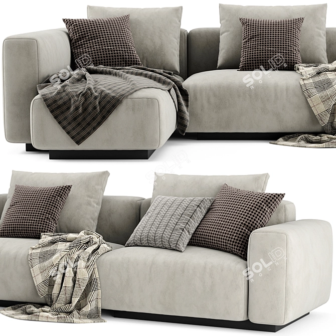 Flexform Lario Chaise Longue 2: Contemporary Sofa 3D model image 4