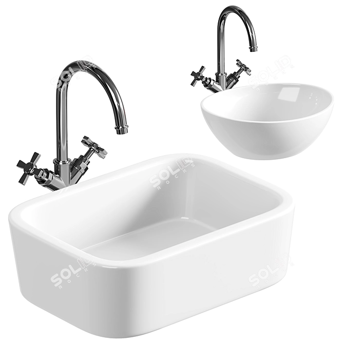 Современная раковина-чаша beWash Ontario 3D model image 1