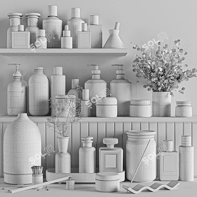 Bathroom Decor Set for Interior 3D model image 6