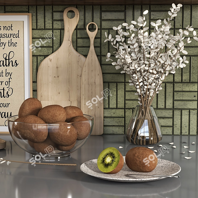  Modern Kitchen Accessories Set 3D model image 3