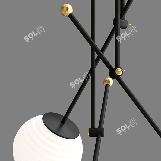 Modern CAFE Ceiling Light Fixture 3D model image 3