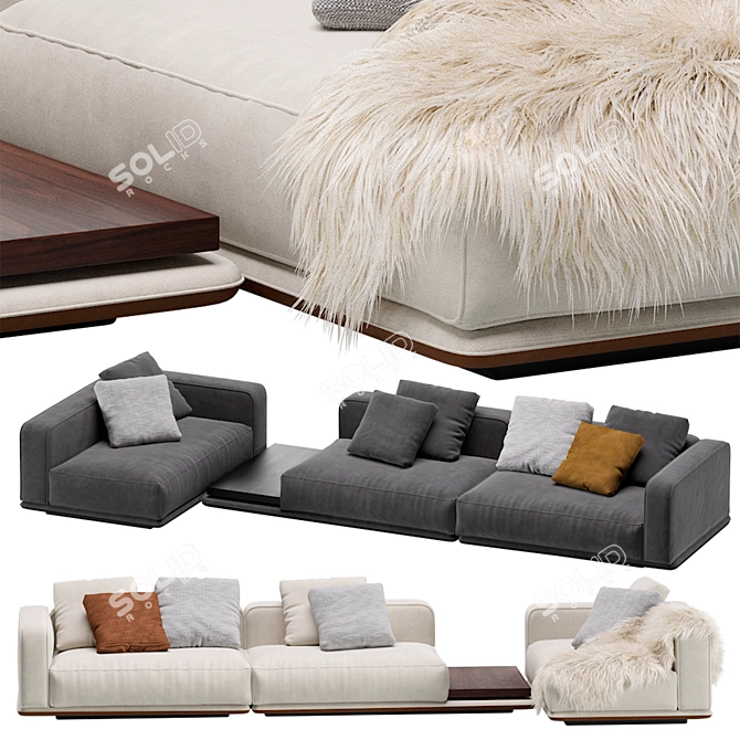 Minotti HORIZONTE Sofa Sectional Modularity 3D model image 1