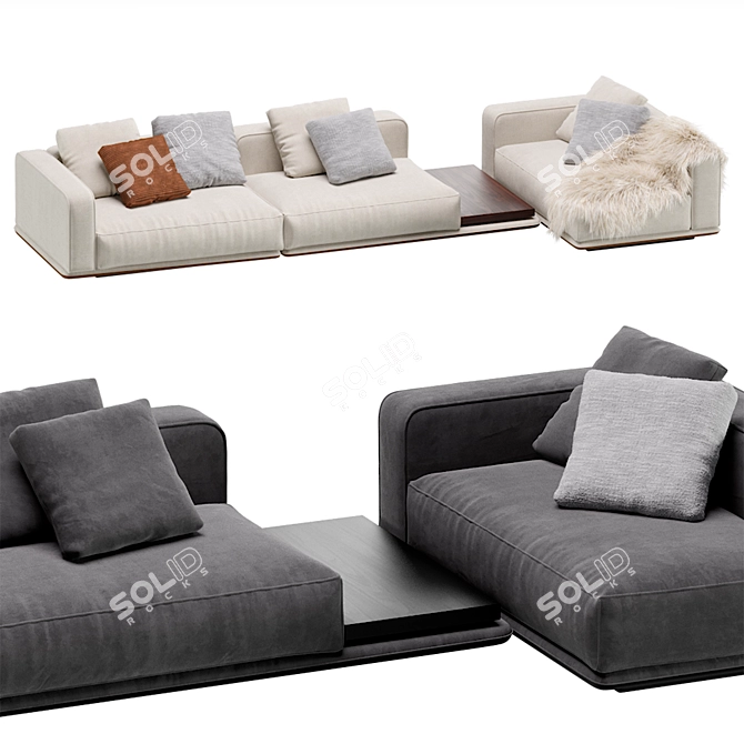 Minotti HORIZONTE Sofa Sectional Modularity 3D model image 3