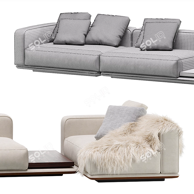 Minotti HORIZONTE Sofa Sectional Modularity 3D model image 7