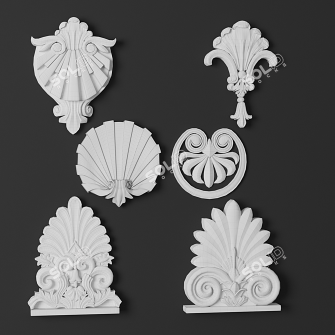 Corona 3D Trim Ornament Pack 3D model image 3