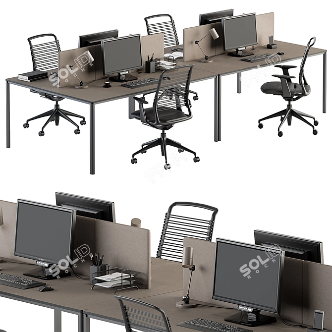 Workplace Essentials Bundle - Office Collection 3D model image 1