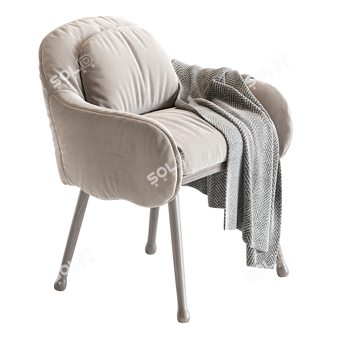 Sleek Corolla White Armchair 2013 3D model image 4