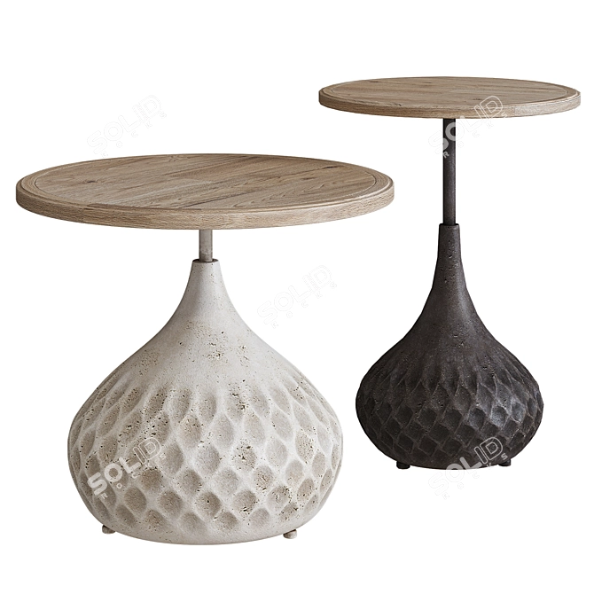 Retro American Round Small Table 3D model image 1