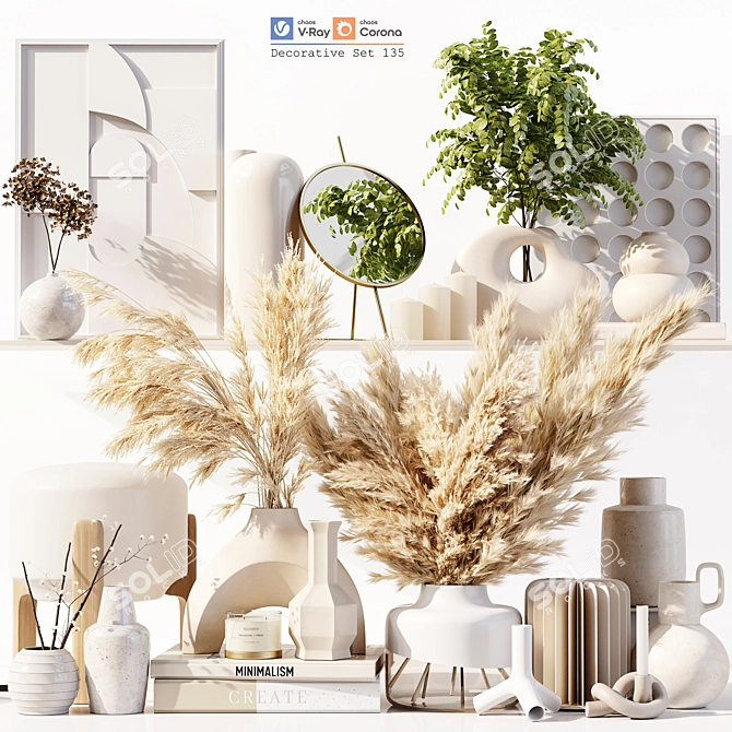 Premium 3D Decor Set 135 3D model image 1