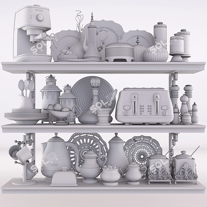 Premium Kitchen Set in Vray 3D model image 4