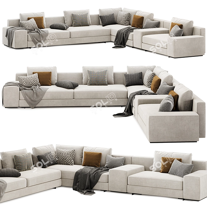 Minotti Italia Daniels Modular Corner Sofa 3D model image 1