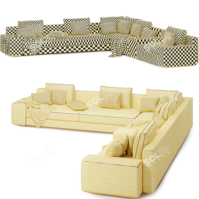 Minotti Italia Daniels Modular Corner Sofa 3D model image 3