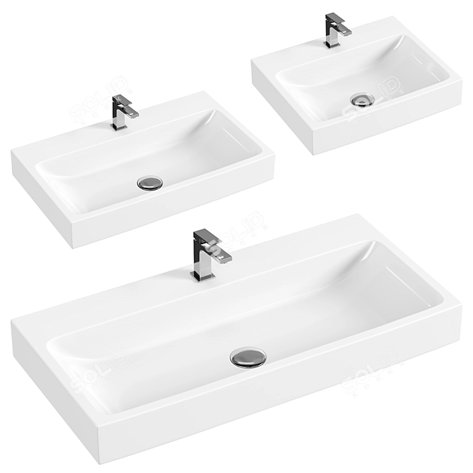 Bocchi Scala Arch White Sink 3D model image 1