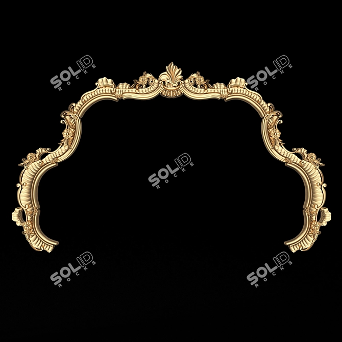 Elegance Carved Headboard 3D Model 3D model image 1