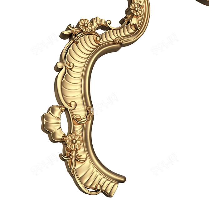 Elegance Carved Headboard 3D Model 3D model image 4