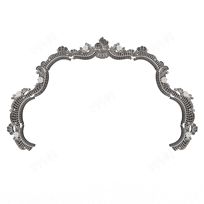 Elegance Carved Headboard 3D Model 3D model image 7