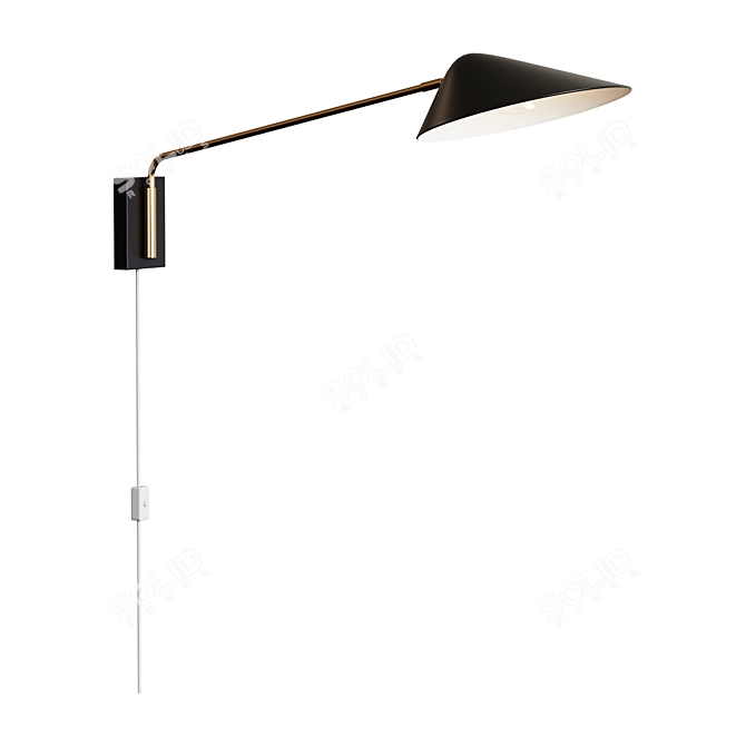  JOURNEY 24" Black Swing Arm Sconce 3D model image 1