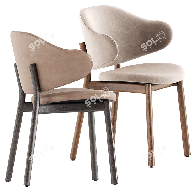 Sleek and Modern Holly Chairs 3D model image 1