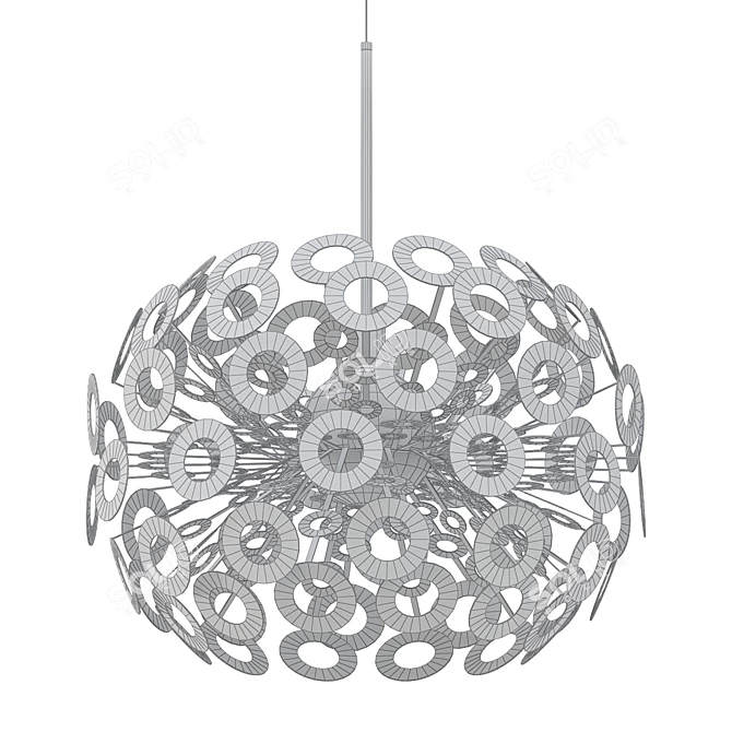 Elegant White Dandelion Suspension Lamp 3D model image 2