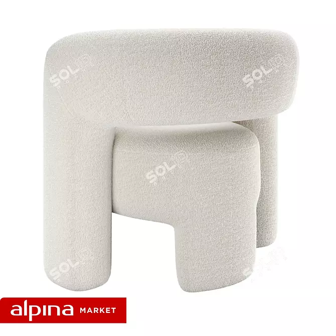 Zampa Boucle Accent Chair 3D model image 3