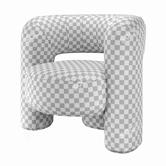 Zampa Boucle Accent Chair 3D model image 6