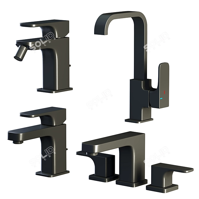Cisal Cubic Shower & Mixer Set 3D model image 3