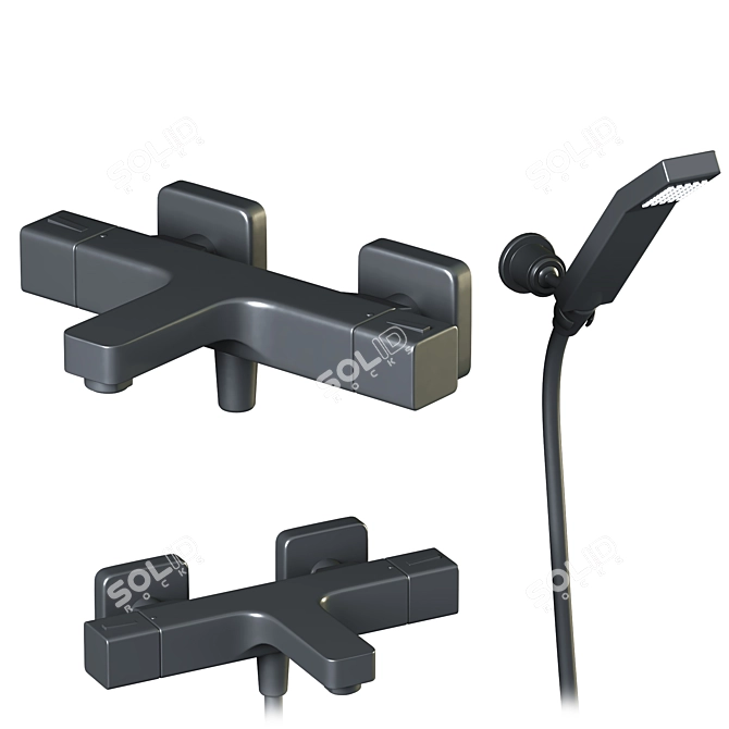 Cisal Cubic Shower & Mixer Set 3D model image 6