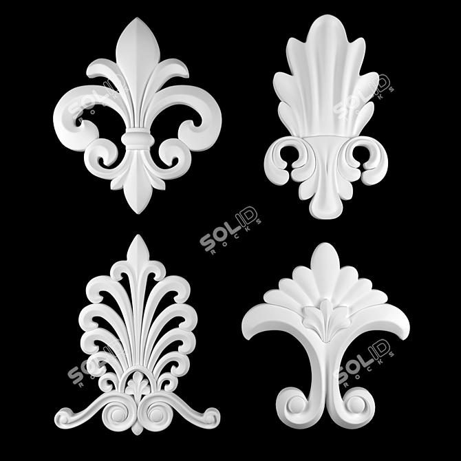 Elegant 3D Ornament Duo Render 3D model image 2