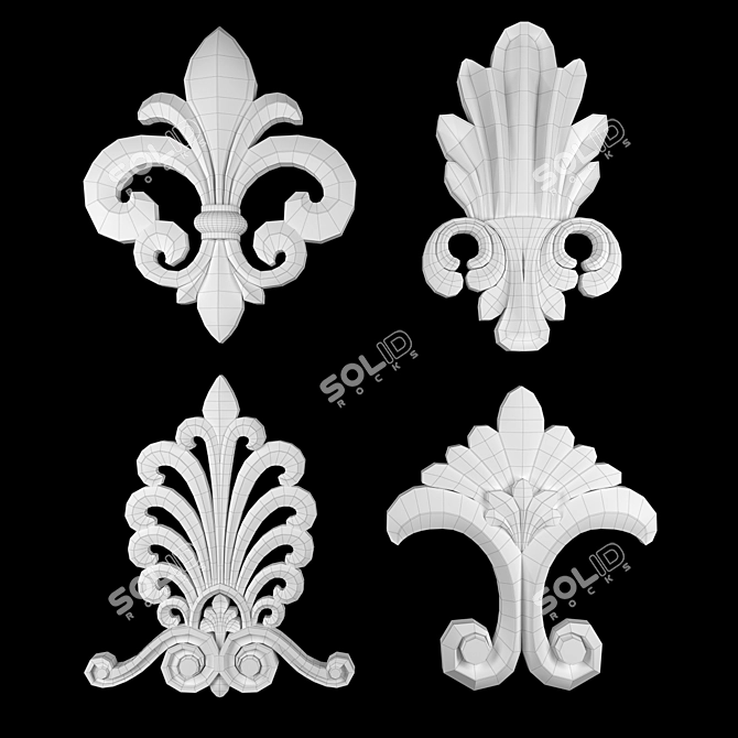 Elegant 3D Ornament Duo Render 3D model image 4