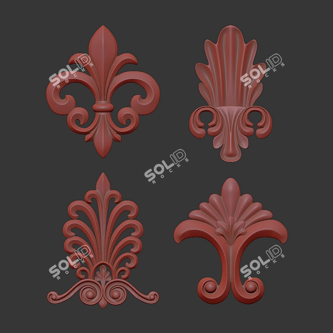 Elegant 3D Ornament Duo Render 3D model image 7