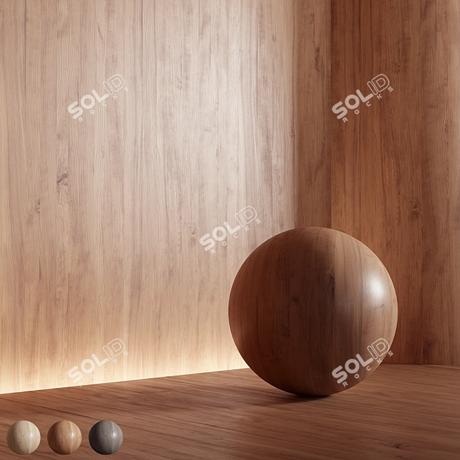 Seamless Wood Material Texture 3D model image 1