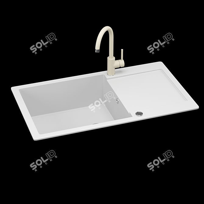 Aquasanita SQT104 Sink 3D Models 3D model image 6